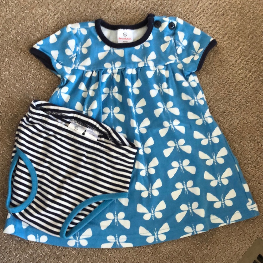 Hanna Andersson Blue Butterfly 🦋 Dress 80cm